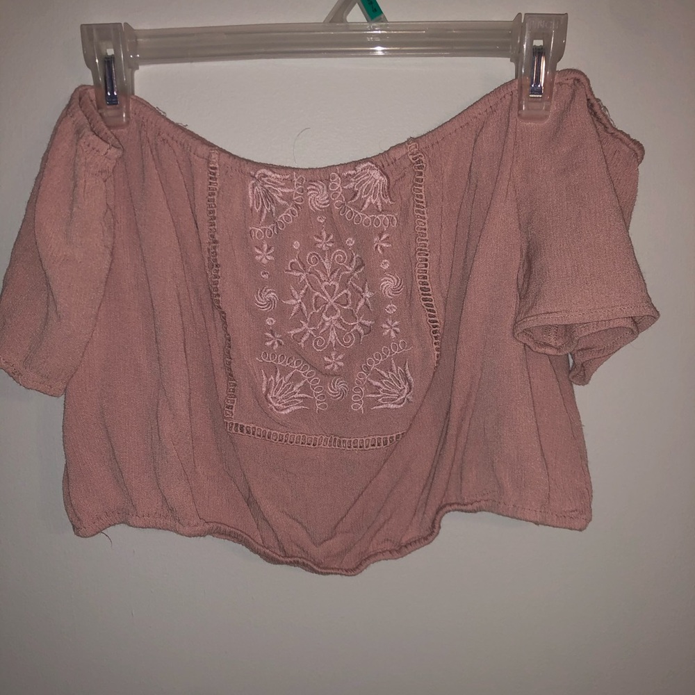 Of the shoulder crop top